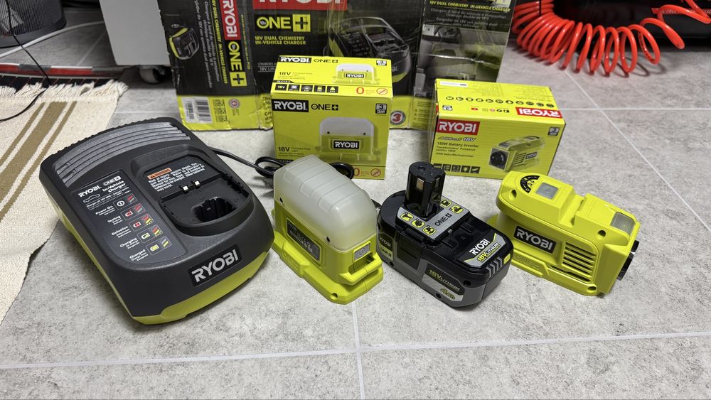 Ryobi Комплект Ліхтар Зарядка 12v Батарея Інвертор