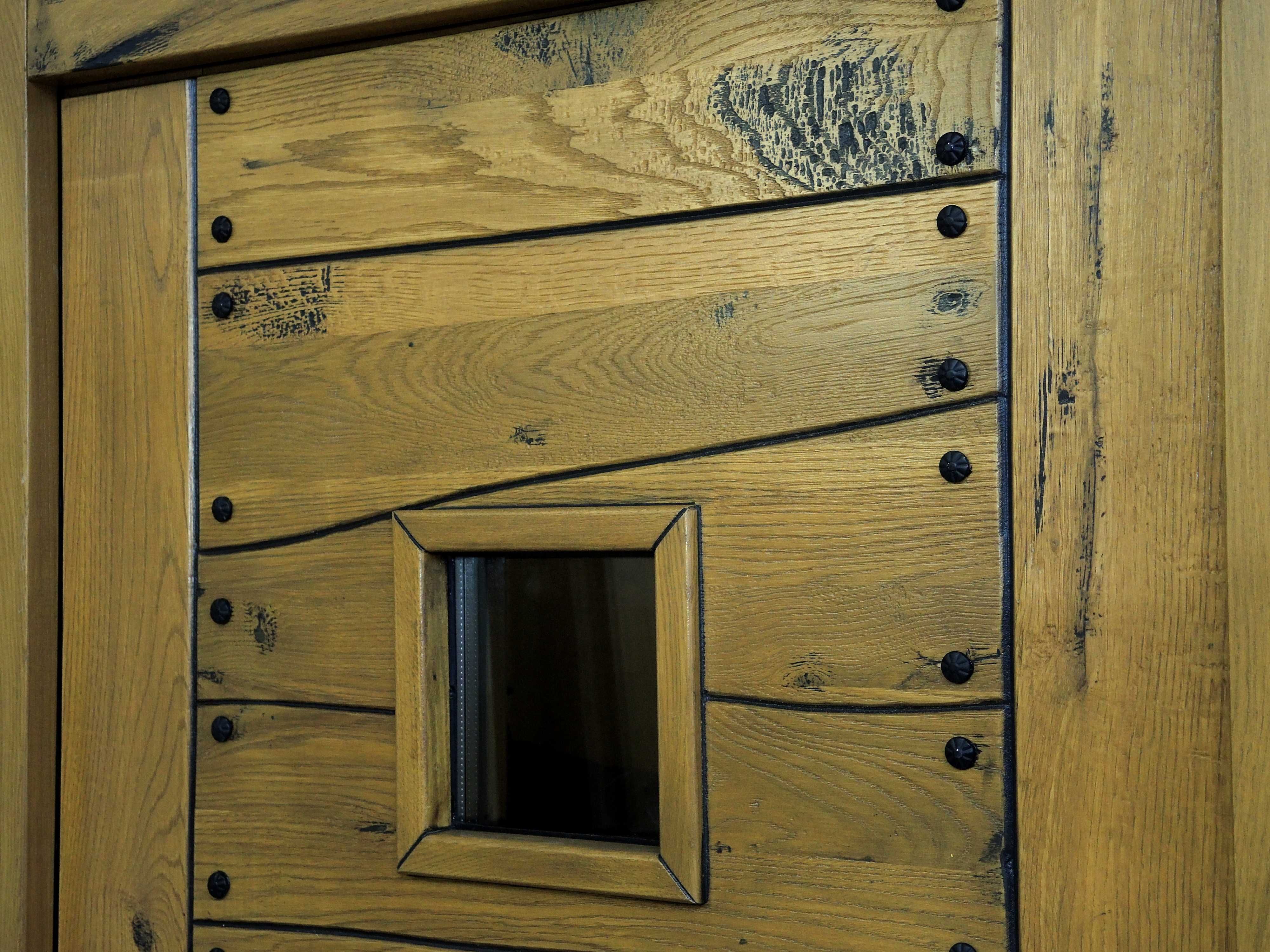 Drzwi zewnętrzne wejściowe drewniane winchester dąb dębowe lewe GOTOWE