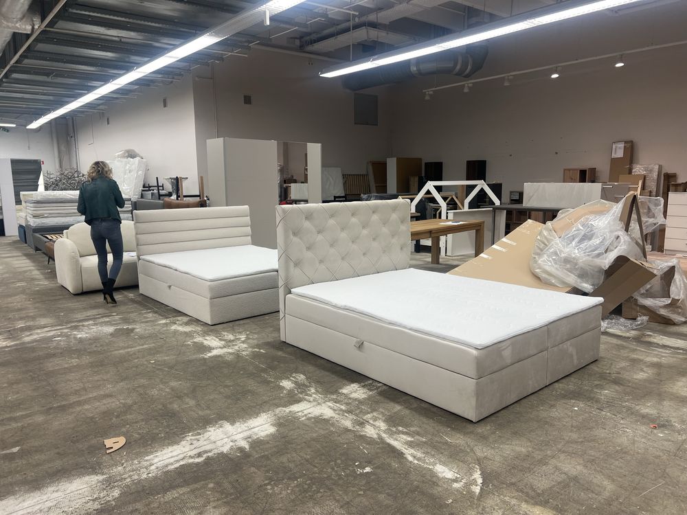 Lozko 160/200 - z pojemnikiem - nowe - powystawowe -50% - Outlet