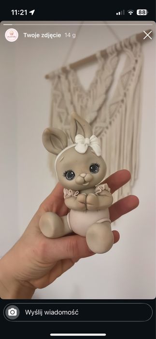 Kroliczek z masy cukrowej dekoracja z masy