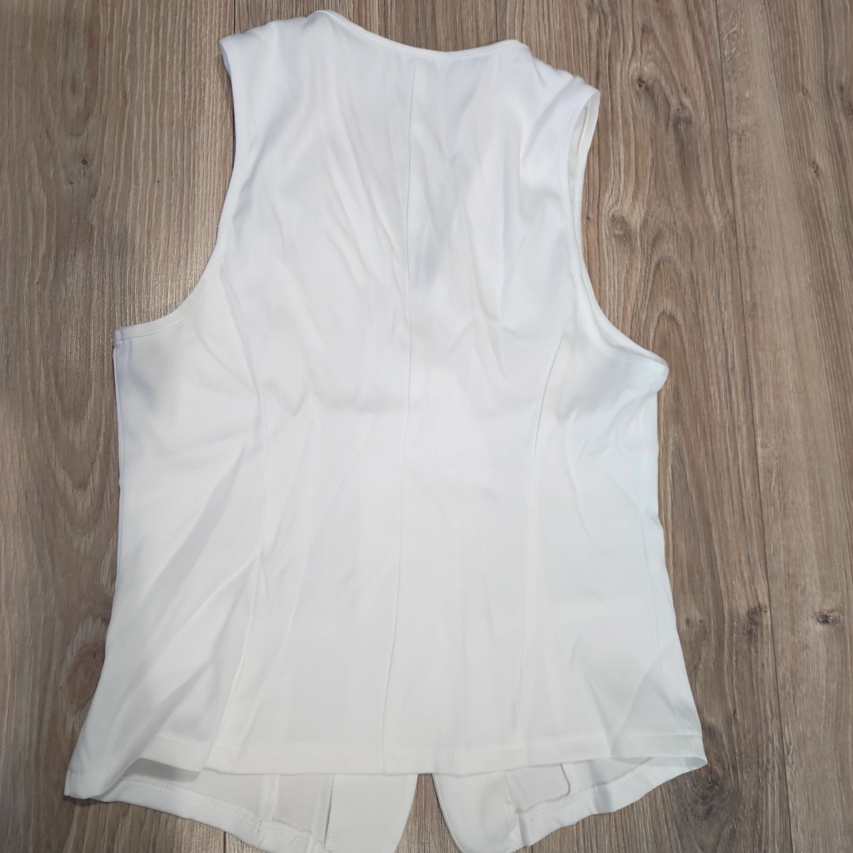 Nowy biały top/kamizelka, złote guziki, r.36