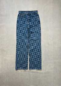 y2k spodnie vintage flowers pattern jeans logo kwiatki