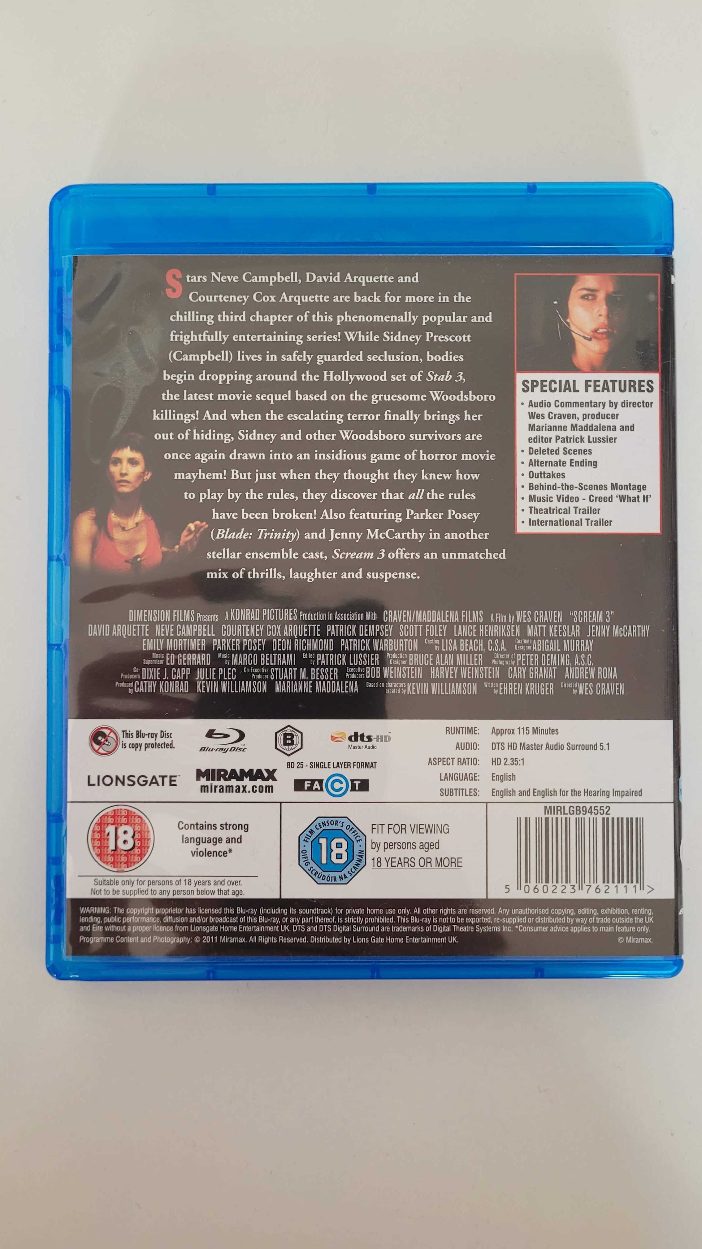 Krzyk 3 Scream 3 blu-ray stan idealny