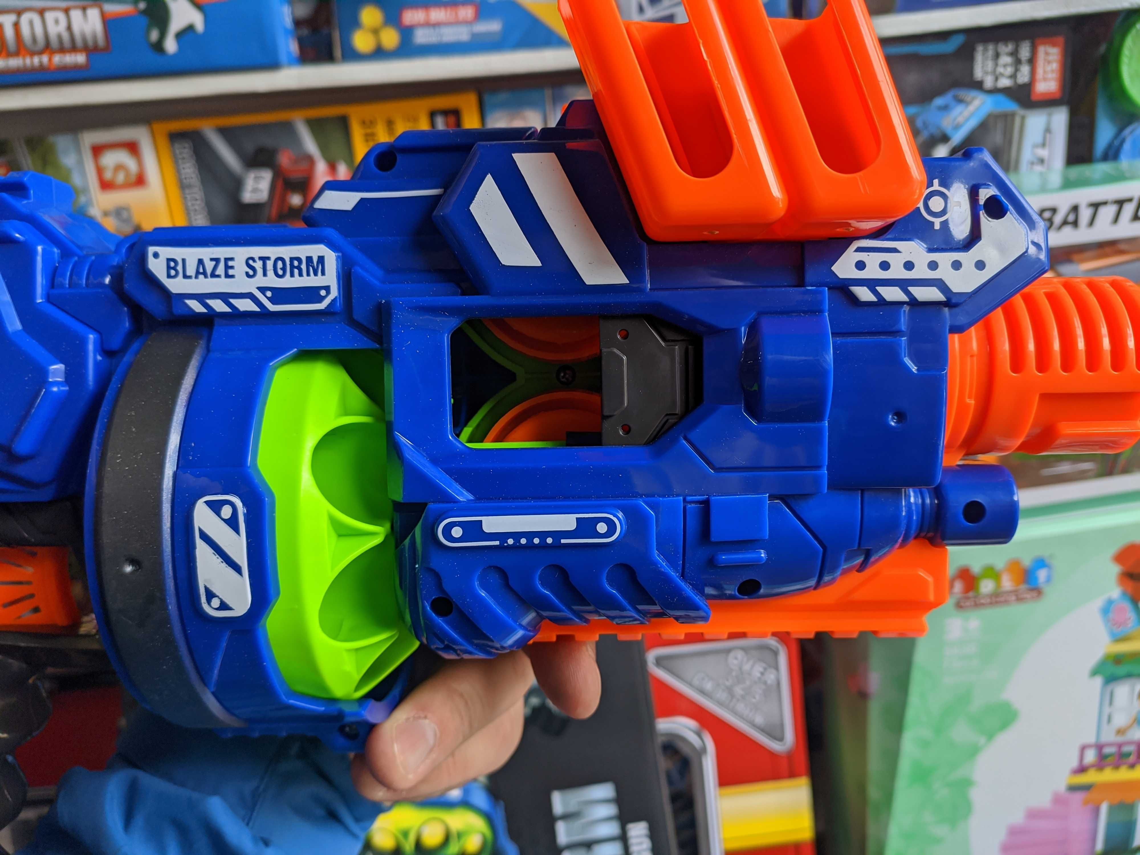 Бластер Nerf blaze storm пулемет автомат с мягкими шариками