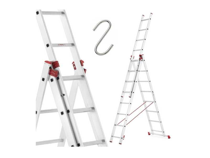 Drabina aluminiowa uniwersalna 3×8 ALOSS 6,45 m – II gatuneK Outlet