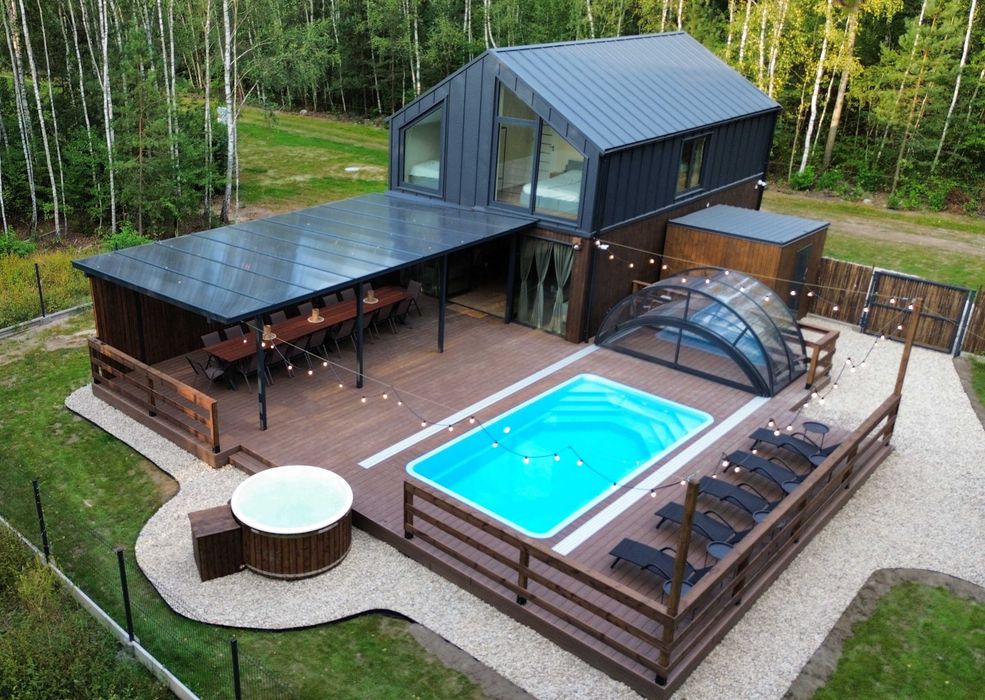 Dom na wynajem wakacje basen sauna jacuzzi 40 min od Warszawy