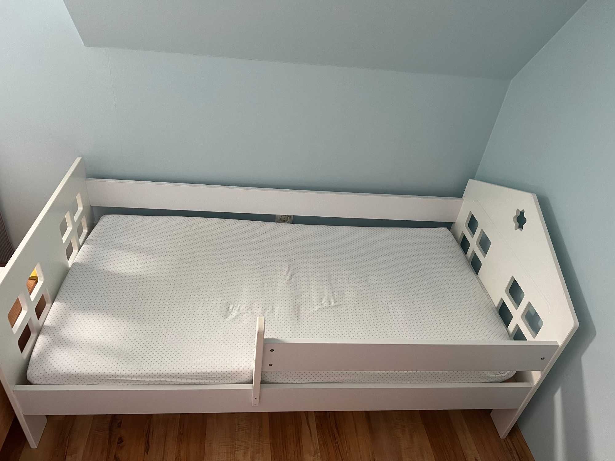 Łóżko dziecięce z szufladą 160X80 białe + materac gratis