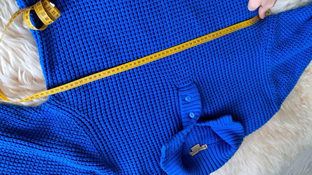 Sweter golf oversize chabrowy damski Angelo Gianni r. M 100 % bawełna