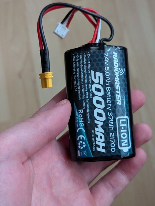 Акумулятор RadioMaster 5000 mAh 7.4V 2S Li-ION 21700 XT-30