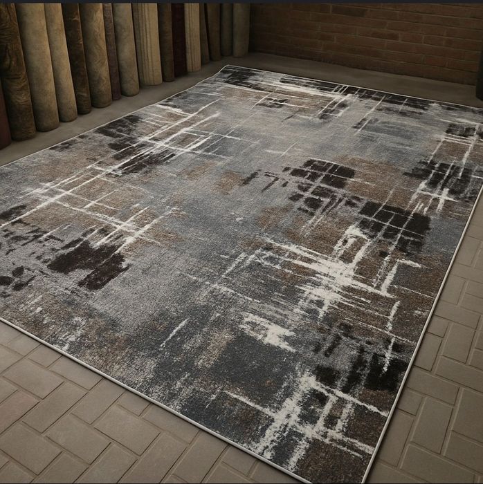 Ковер безворсовый Серый ковер Однотонный ковер дорожка в кухню