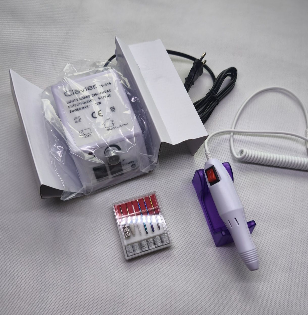 Nowa Frezarka do Paznokci Hybryda Manicure + Zestaw Frezów