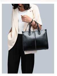 Кожаная Натуральная женская сумка Zara style 2024 деловая портфель кож