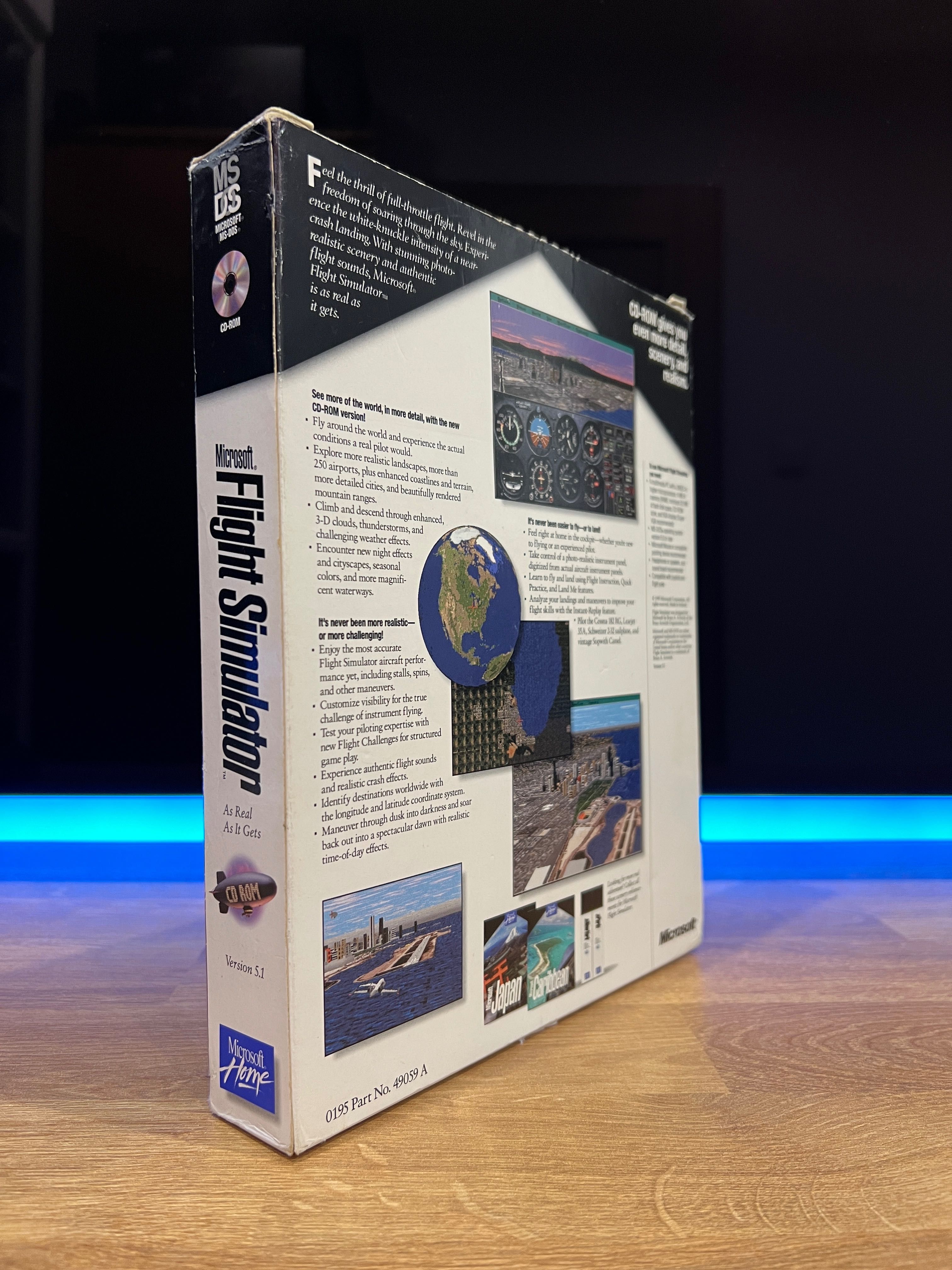 Microsoft Flight Simulator 5.1 (PC EN 1995) BIG BOX premierowe wydanie