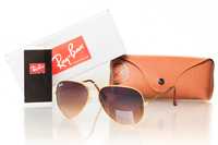 Солнцезащитные очки Ray Ban Aviator 3026brown-gold 100% защита. Акция.