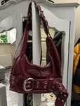 Torebka hobo burgundowa avant garde torebka vintage klamra burgundowa