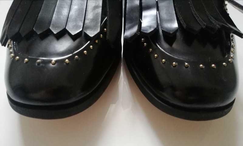 Zara czarne mokasyny Czarne loafersy Zara buty
