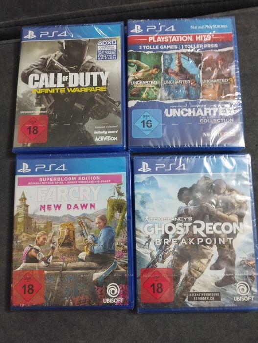 4 gry na PlayStation 4 Call of Duty,Uncharted,Tom Clancy's,Farcry