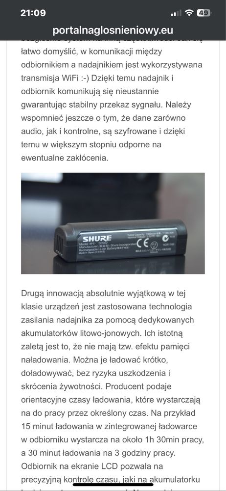 Sprzedam mikrofon bezprzewodowy shure beta glxd plus 3 aku karton