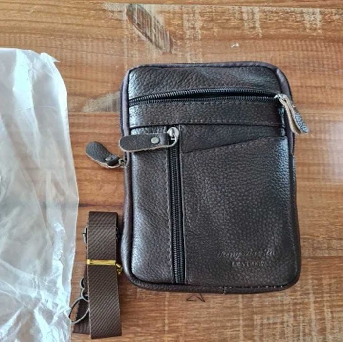 Кожаная поясная сумка для мужчин с ремнем, б-у