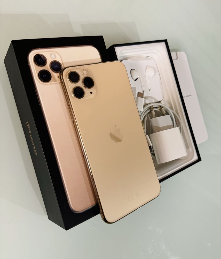 Iphone 11 pro max gold 64 g б у золотой идеальный полный комплект