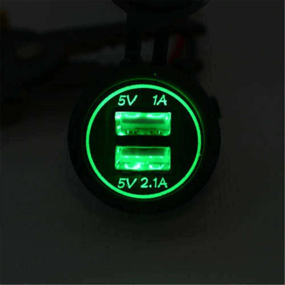 Tomada dupla USB retro iluminada