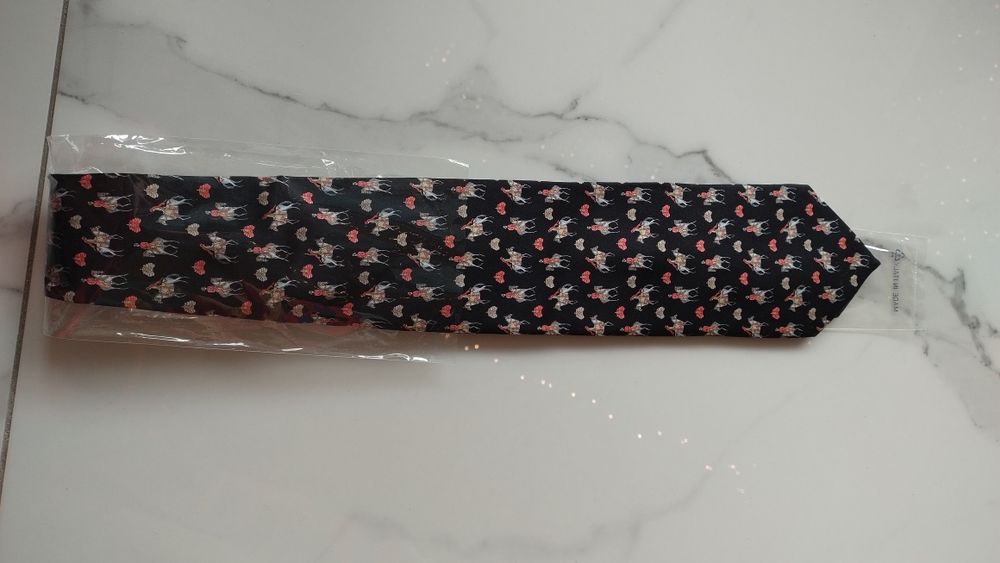 Krawat jedwabny wzorzysty