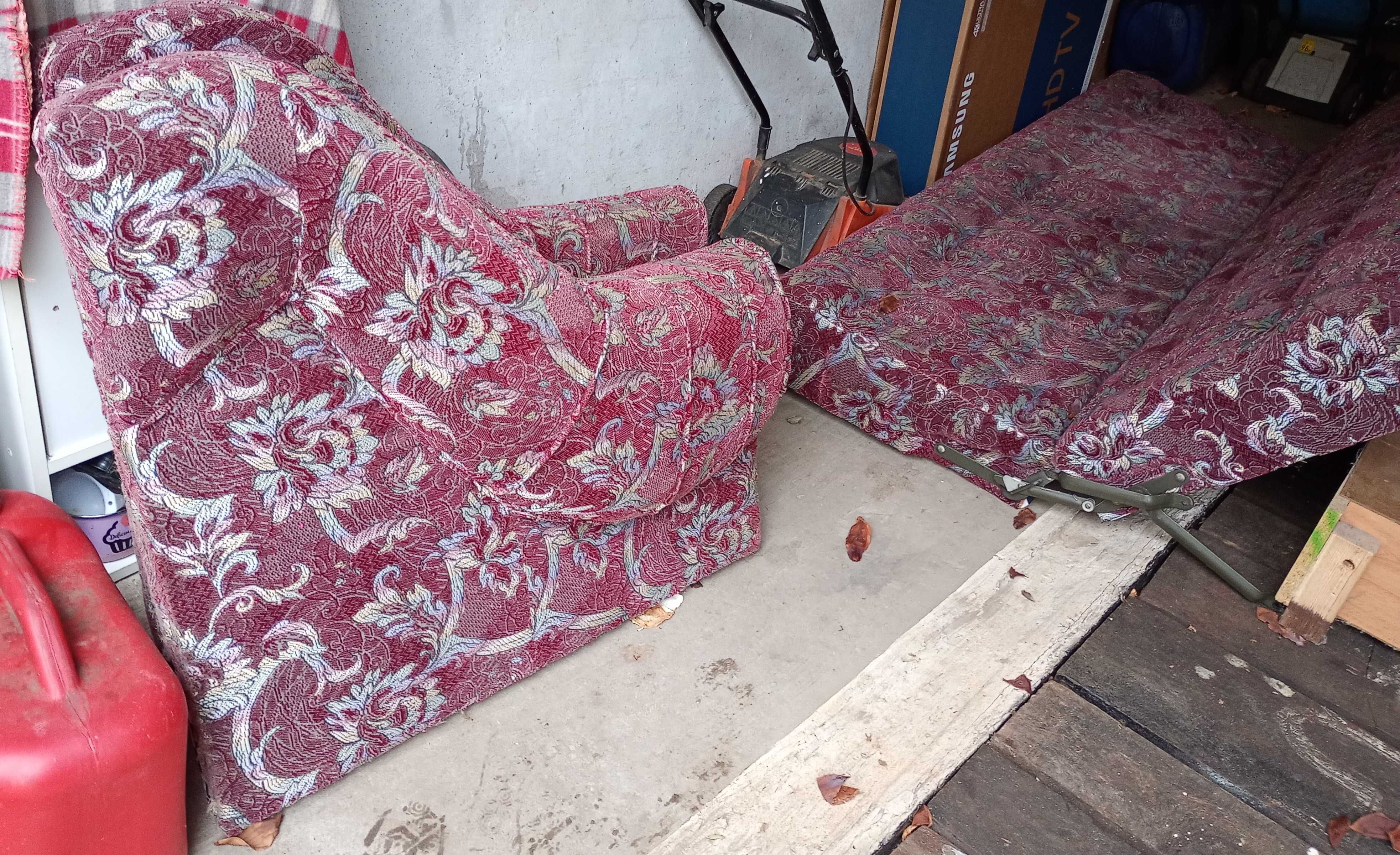 Wersalka sofa kanapa rozkładana z dwoma fotelami komplet