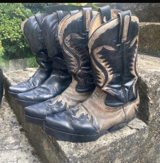 Botas em pele genuína