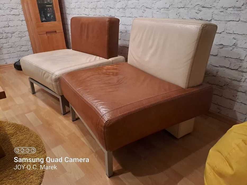 Fotele wypoczynkowe do salonu skórzane firmy Yano.