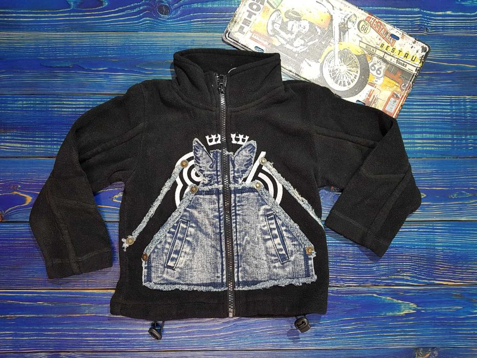 Тепла флісова толстовка худі кофта на блискавці для хлопчика на 2 роки