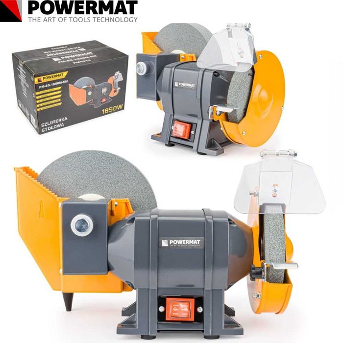 POWERMAT Szlifierka Stołowa 2x Kamień 1850w Na Sucho Mokro PM0916