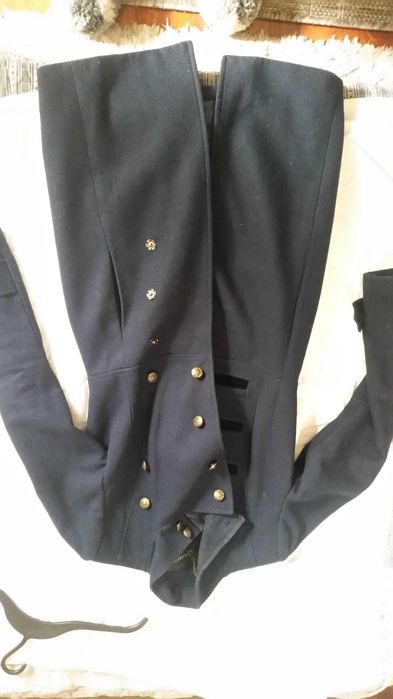 Ciemny granat płaszcz styl militarny top secret xs 34