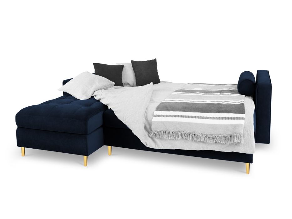 Narożnik Lewy Santo Granat Welur Rozkładany Dostępny od ręki, dostawa