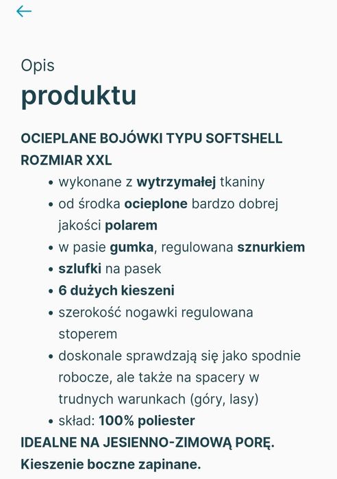 Ocieplenie Bojówki
