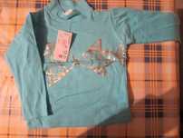 Camisola de menina azul com peixes 2 anos NOVA