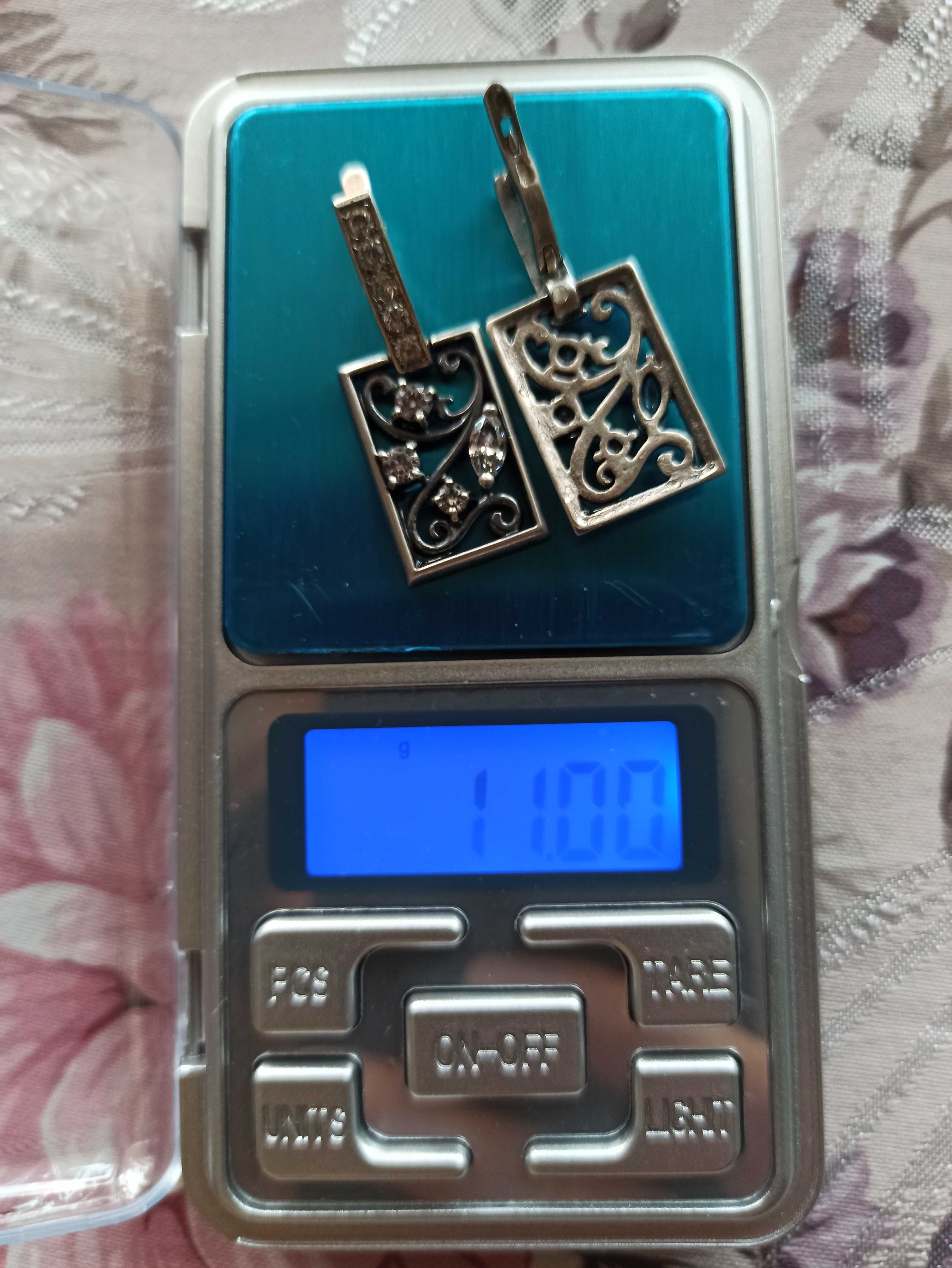 Серебряные серьги длинные