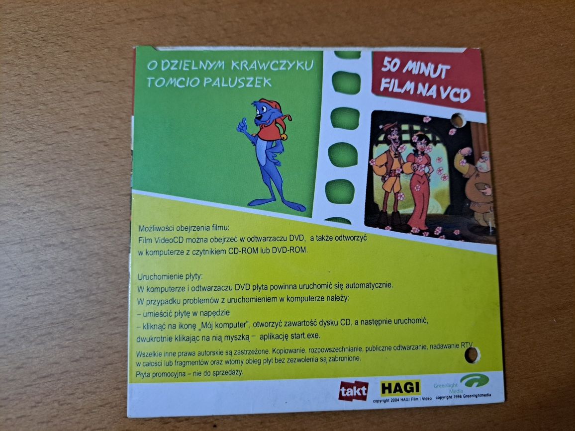 Bajka VCD O dzielnym Krawczyku i Tomcio Paluszek