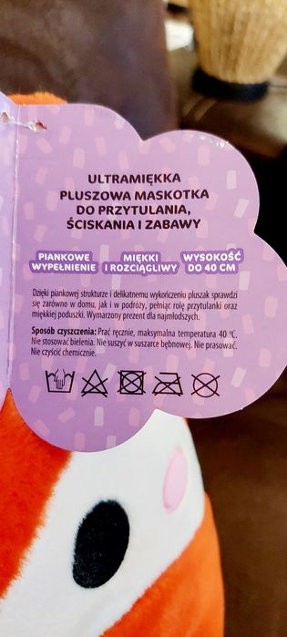 Przytuliś duży 40 cm miękki pluszak lisek fox