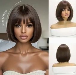 Peruka brąz bob nowa