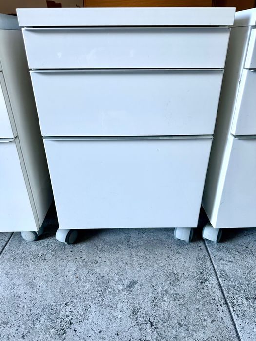 Ikea kontenerki szafeczki eleganckie biały połysk