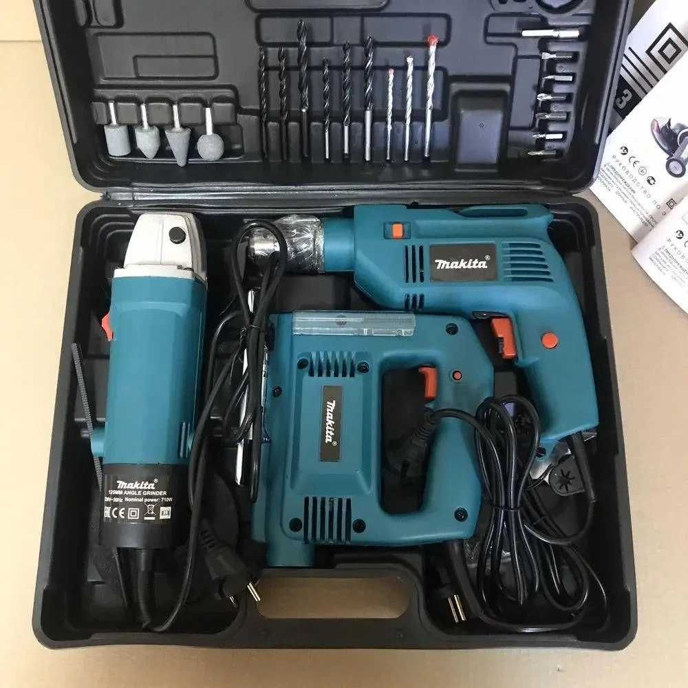 ‼️Набор электроинструментов Makita 3в1 Дрель Лобзик Болгарка Макита