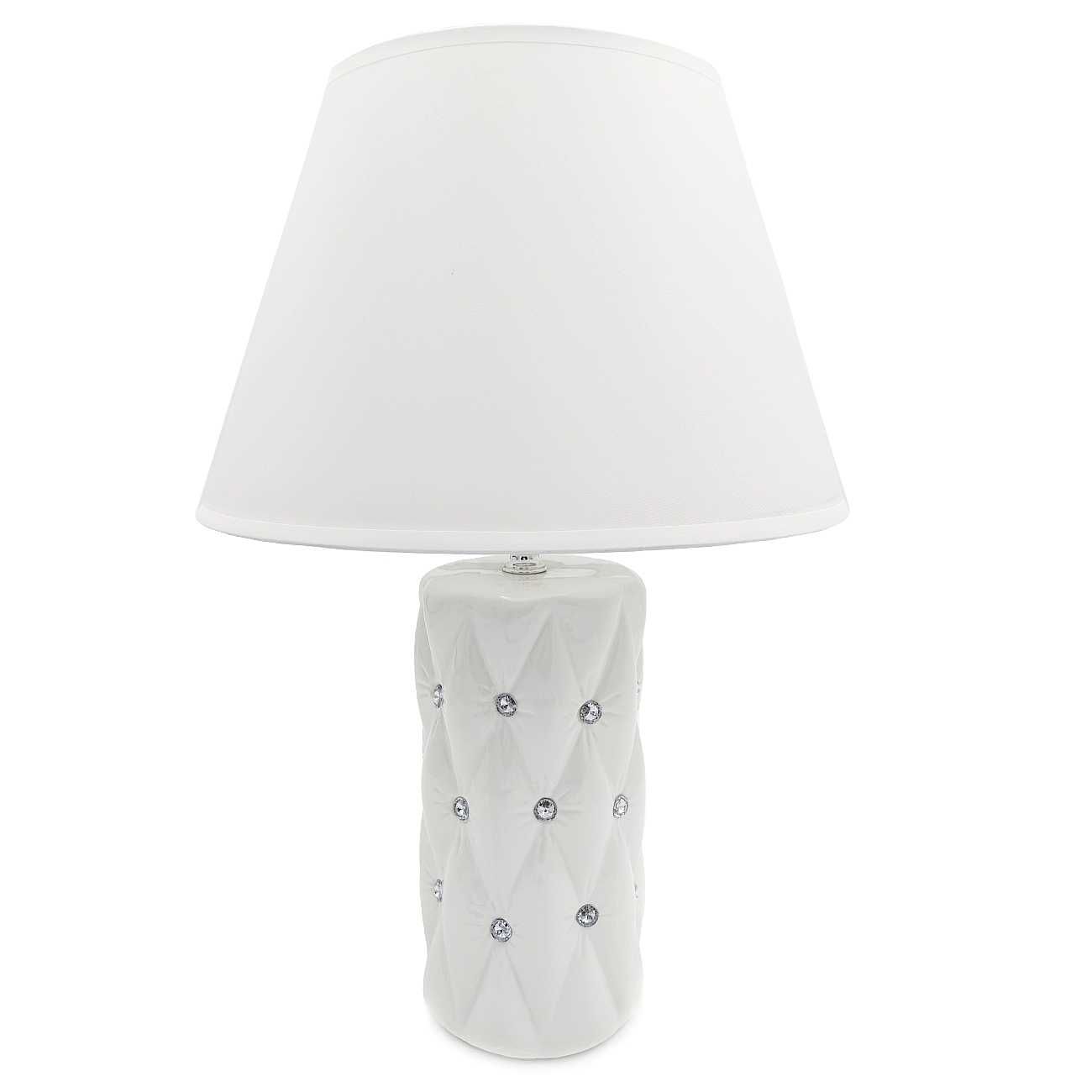 Lampka nocna biała lampa stołowa glamour do salonu sypialni na biurko