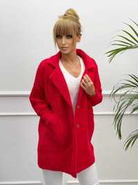 Klasyczny płaszcz alpaka czerwony