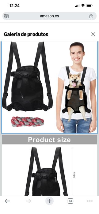 Mochila nova para transporte de caes pequenos