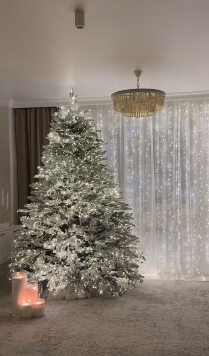 Гірлянда Хвойна Лапа, Мішура, Роса, штора Роса