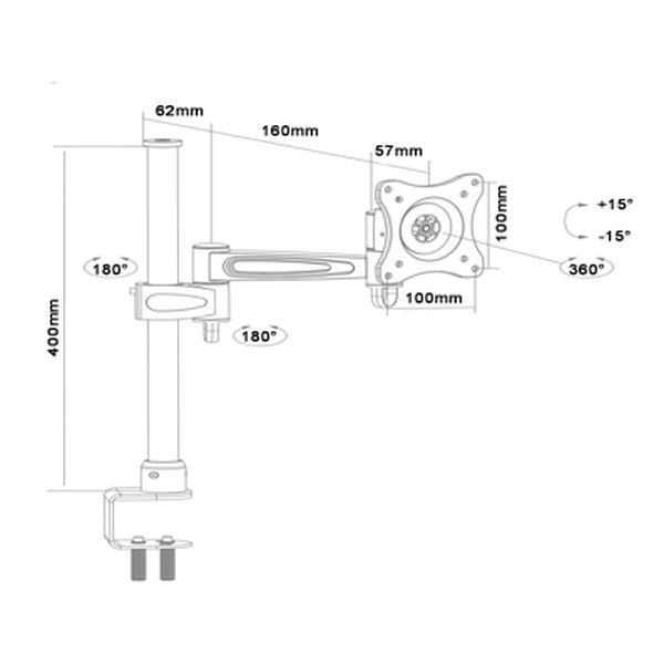 Кронштейн для монітора brateck lcd t-12