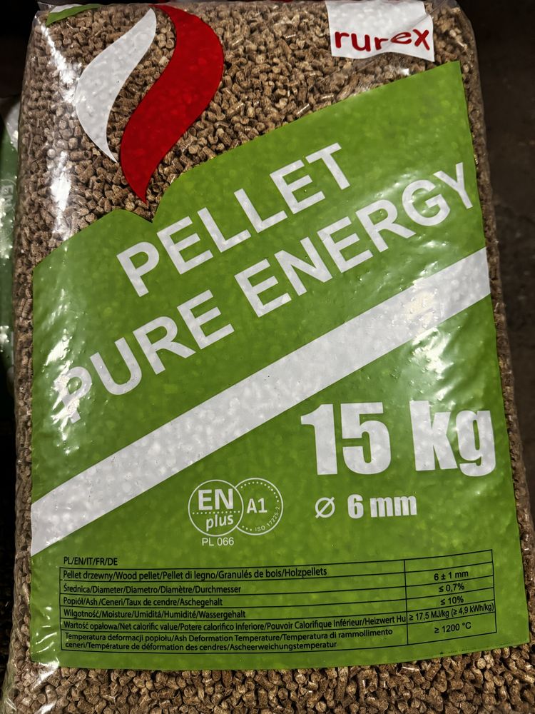 Pellet 6mm Pure energy RUREX z certyfikatem ENplus A1