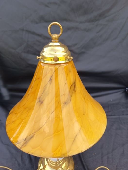 Stylowa lampka na ceramiczno stalowej podstawie