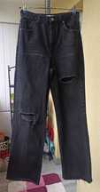 Czarne spodnie jeansowe z wysokim stanem ZARA denim dżinsy