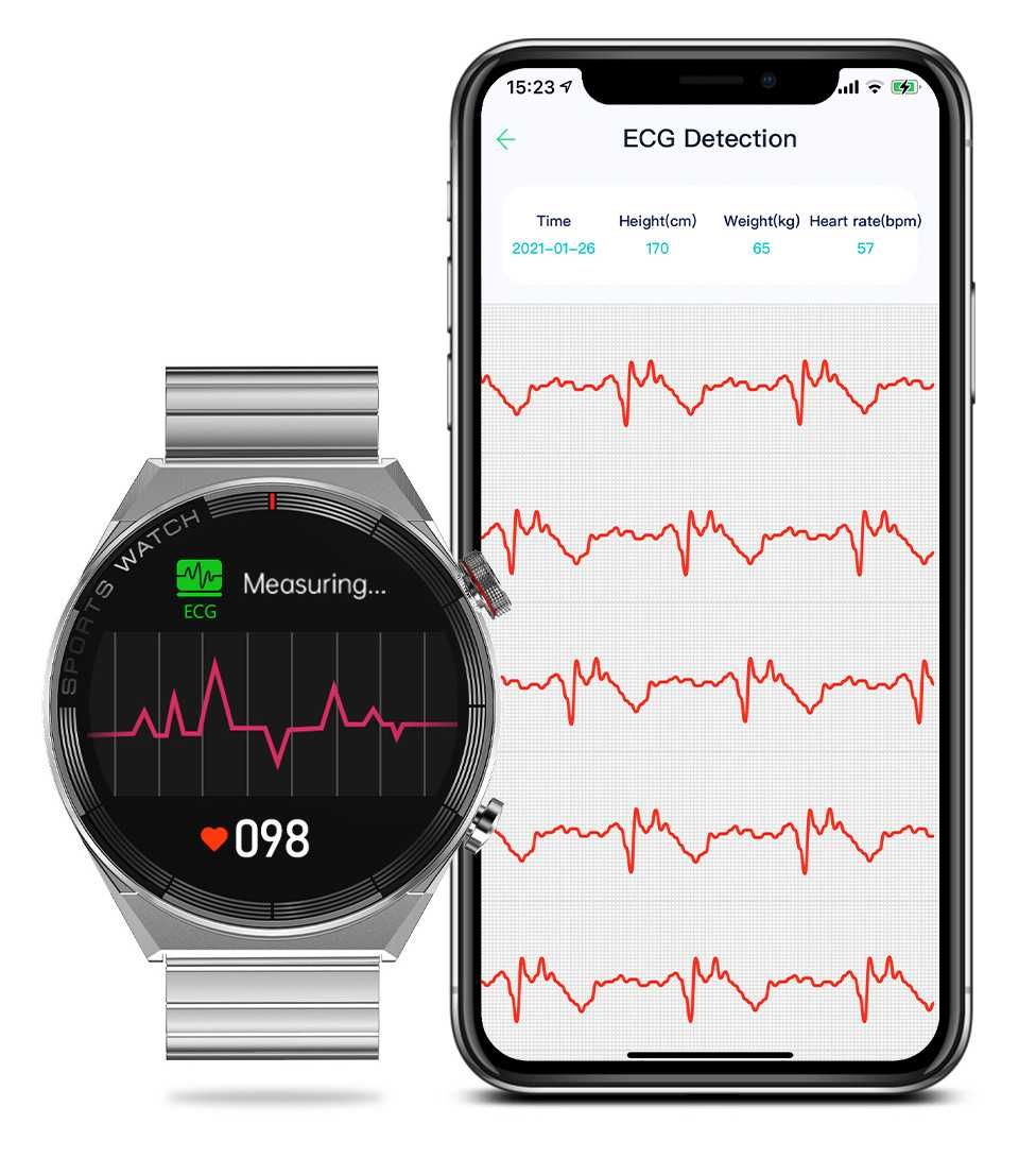 ZEGAREK MĘSKI SMARTWATCH 454x454 EKG ciśnieniomierz puls rozmowy PL